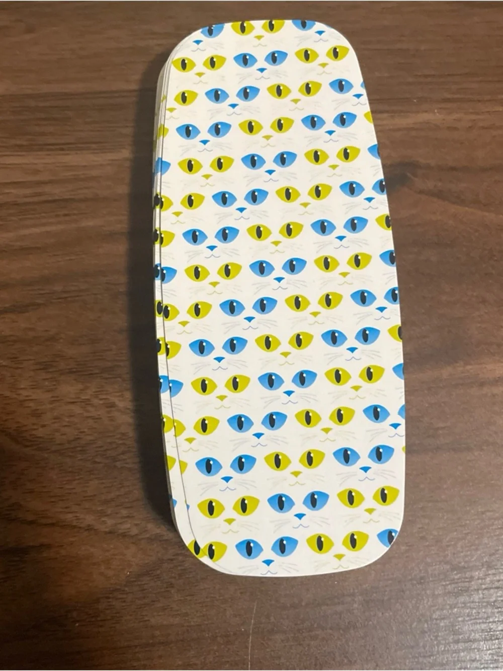 Umbra Yellow Cat Playing Card Case with Whimsical Face